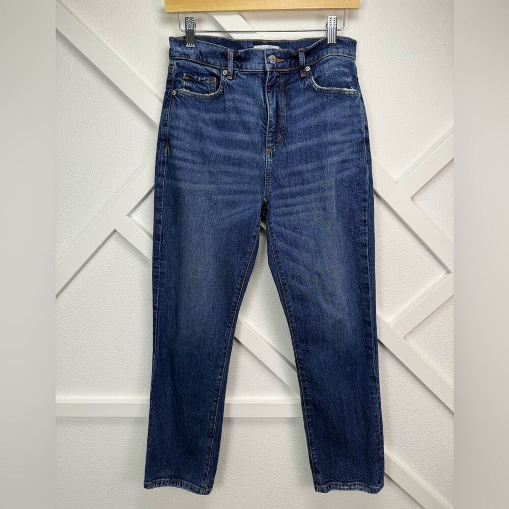 LOFT The Straight Crop Jeans Size 26 – High Rise Medium Wash Straight Leg Denim
